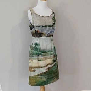 Anthropologie Odille tapestry watercolor dress 8